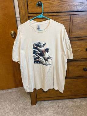 The Good Shepherd Jesus and Wolves Graphic T-Shirt Natural Sand 2XL